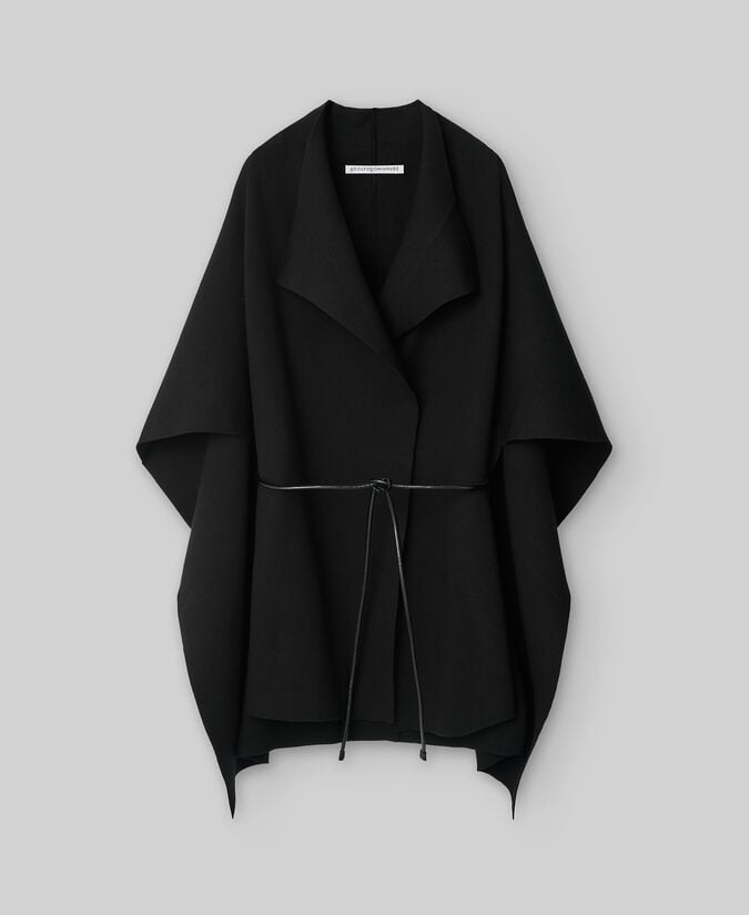 Adolfo Dominguez Capa Punto Con Cinturón Mujer