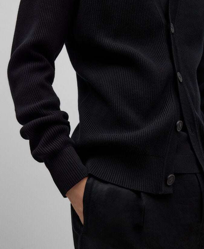 Adolfo Dominguez Cárdigan Algodón Negro Hombre