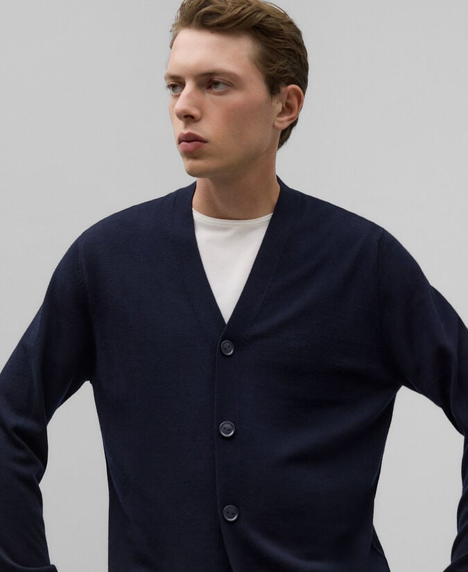 Adolfo Dominguez Cárdigan Punto Con Alpaca Hombre