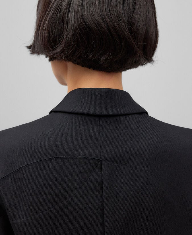 Adolfo Dominguez Chaleco Asimétrico Negro Mujer