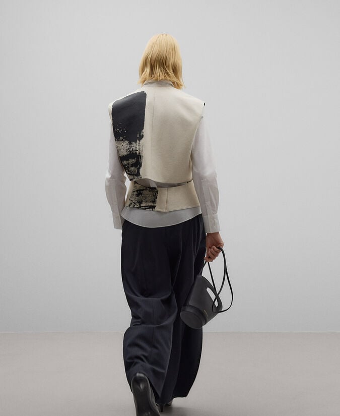 Adolfo Dominguez Chaleco Cruzado En Algodón Mujer