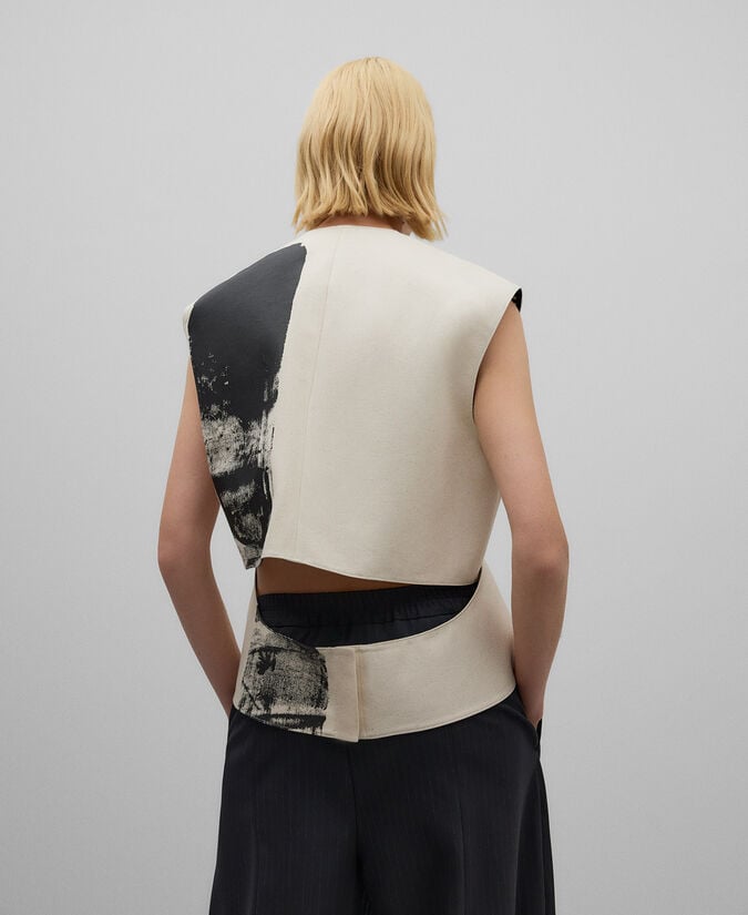 Adolfo Dominguez Chaleco Cruzado En Algodón Mujer