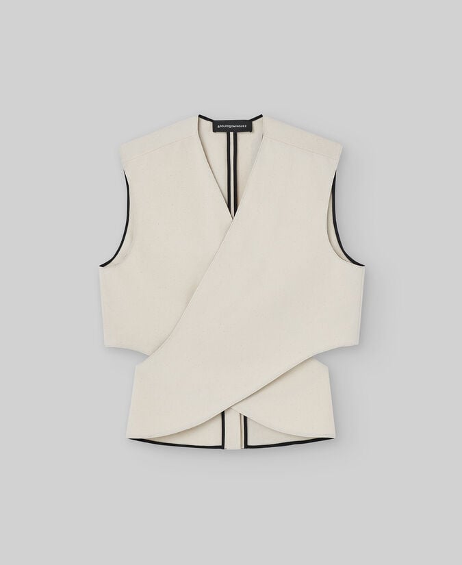 Adolfo Dominguez Chaleco Cruzado En Algodón Mujer