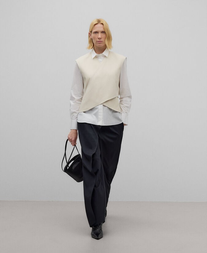 Adolfo dominguez Chaleco cruzado en algodón mujer