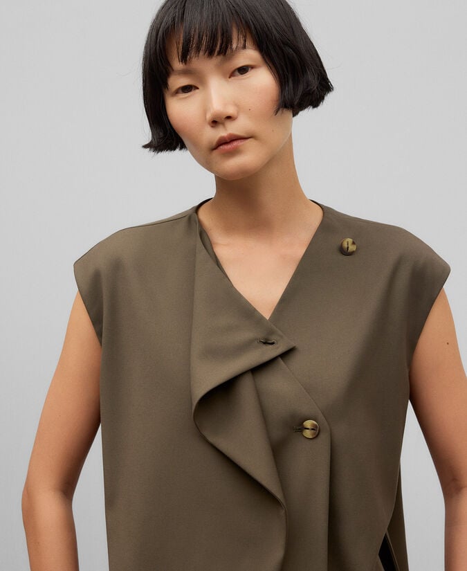 Adolfo Dominguez Chaleco Doble Delantero Mujer