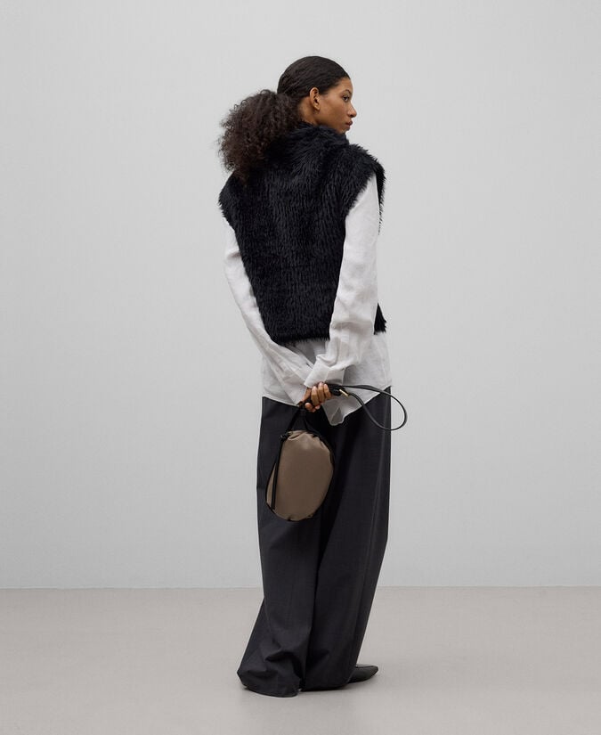 Adolfo Dominguez Chaleco Punto Efecto Pelo Mujer