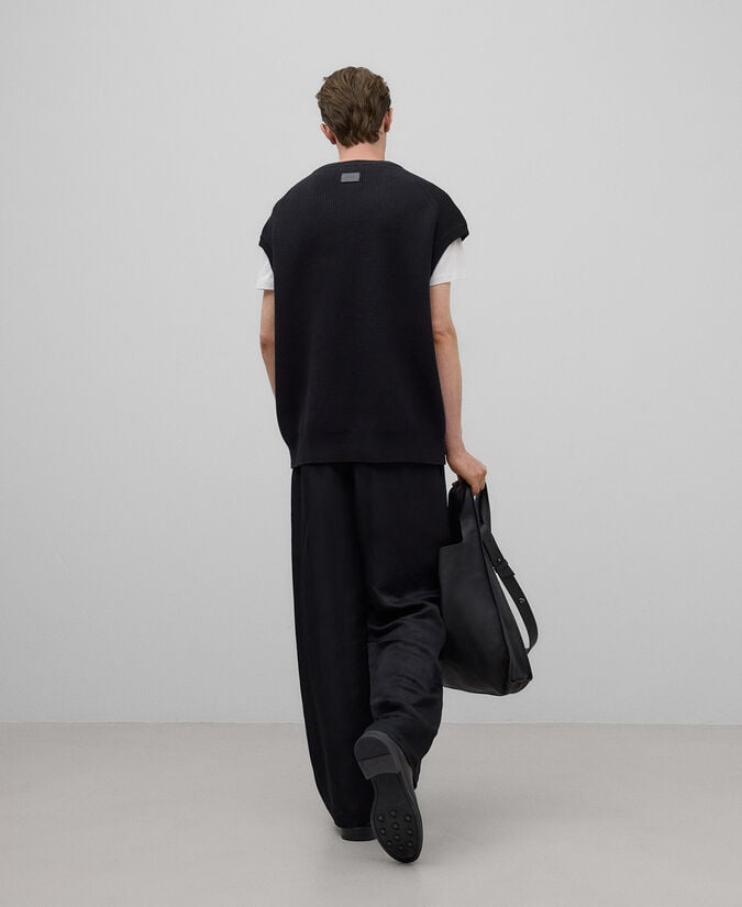 Adolfo Dominguez Chaleco Punto Negro Hombre