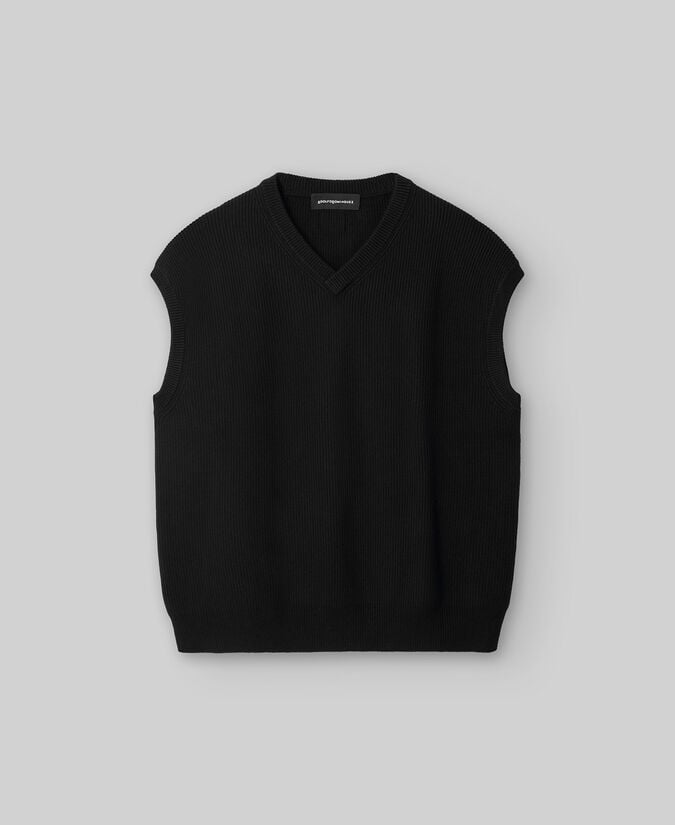 Adolfo Dominguez Chaleco Punto Negro Hombre