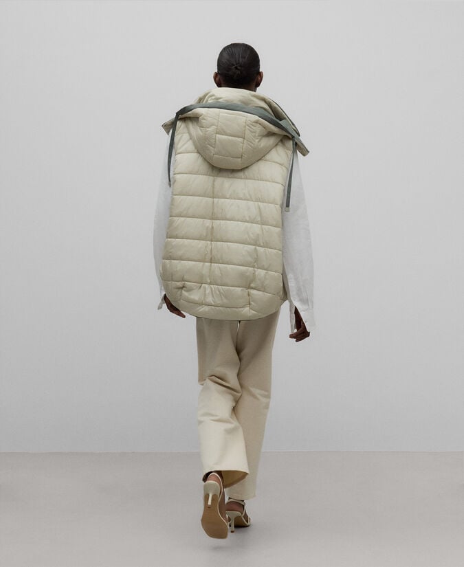 Adolfo Dominguez Chaleco Reversible Capucha Mujer