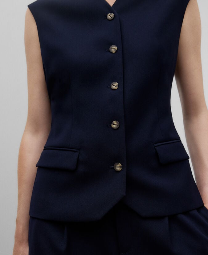 Adolfo Dominguez Chaleco Sastre Mujer