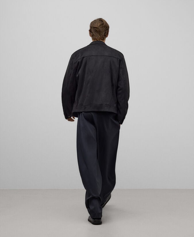 Adolfo Dominguez Chaqueta Antelina Negra Hombre