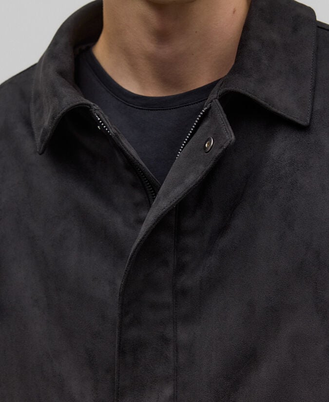 Adolfo Dominguez Chaqueta Antelina Negra Hombre