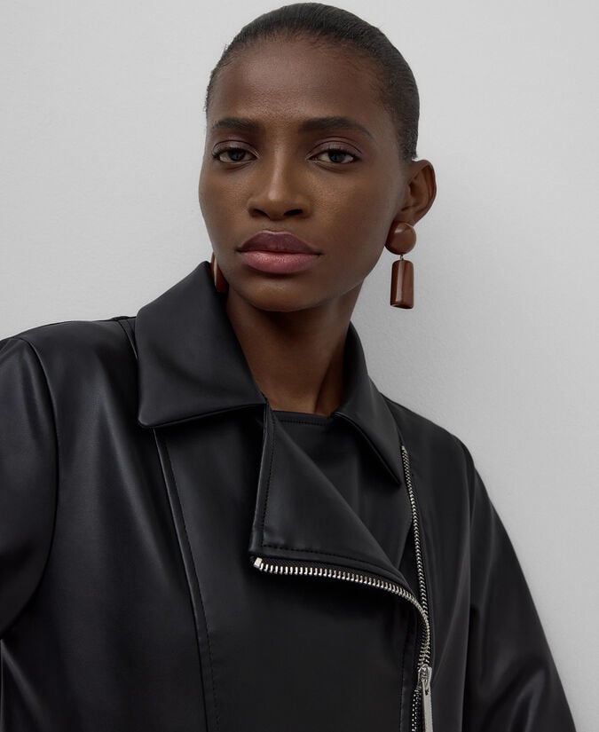 Adolfo Dominguez Chaqueta Biker Piel No Piel Mujer