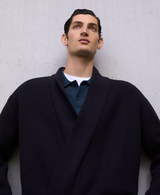 Adolfo Dominguez Chaqueta Cruzada En Punto Hombre