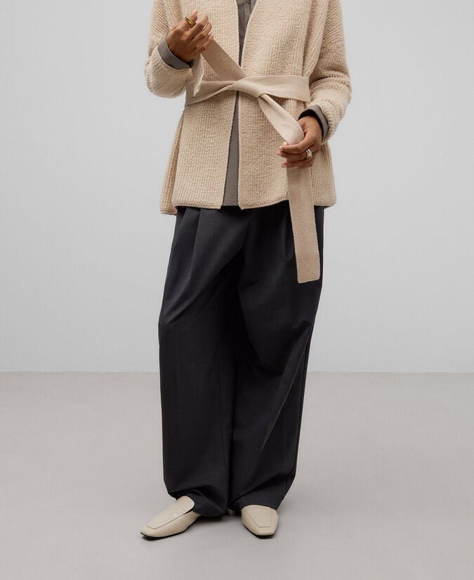 Adolfo Dominguez Chaqueta Cruzada Punto Rizo Mujer