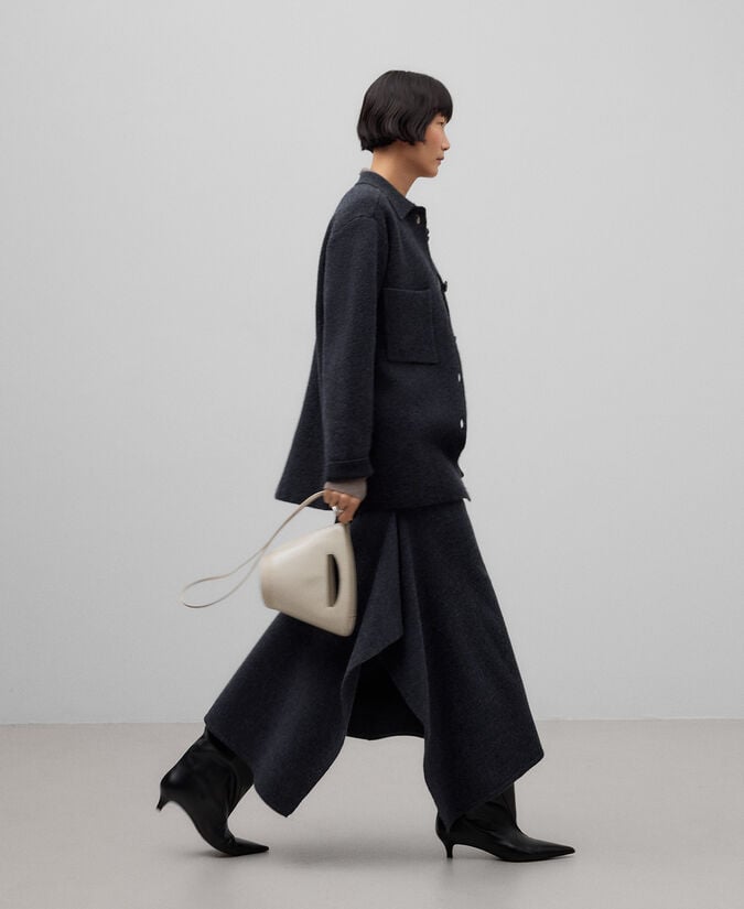 Adolfo dominguez Chaqueta lana gris melange mujer