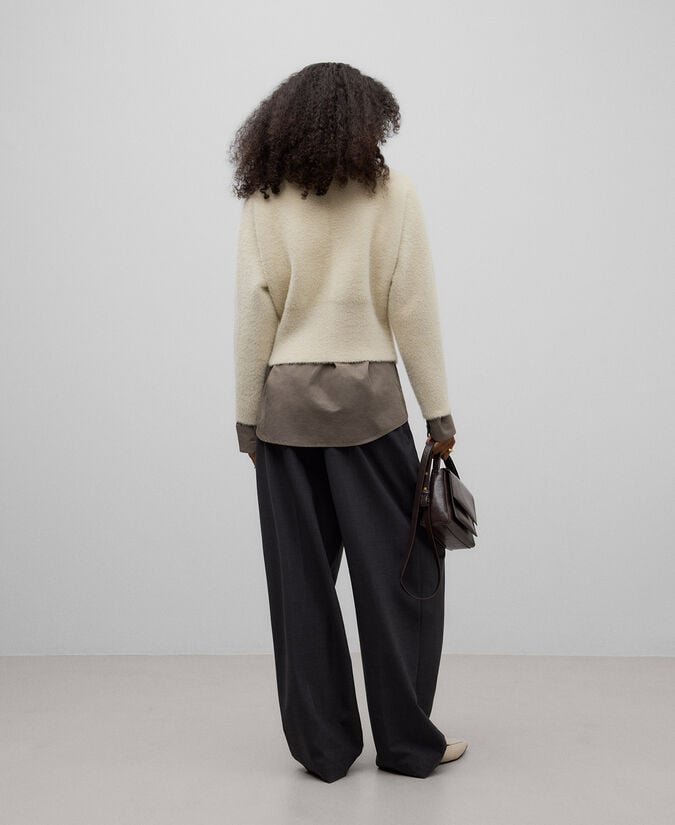 Adolfo Dominguez Chaqueta Punto Efecto Pelo Mujer