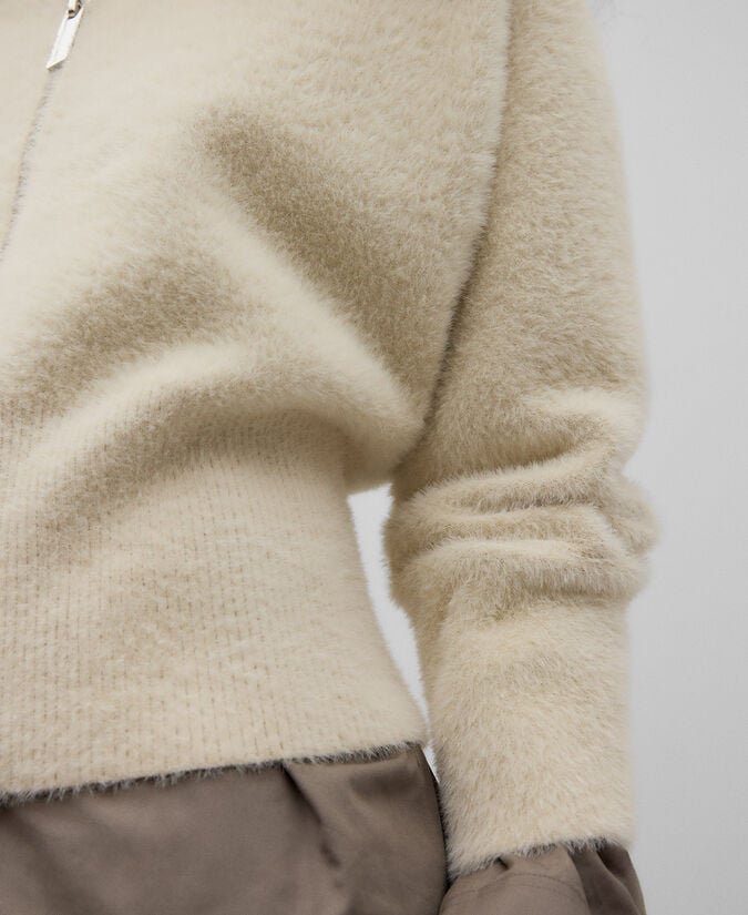 Adolfo Dominguez Chaqueta Punto Efecto Pelo Mujer