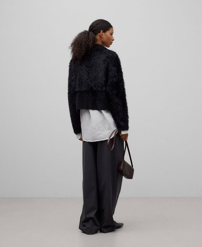 Adolfo Dominguez Chaqueta Punto Efecto Pelo Mujer