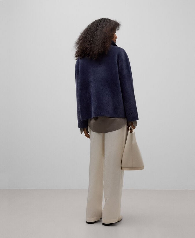 Adolfo Dominguez Chaqueta Punto Efecto Pelo Mujer