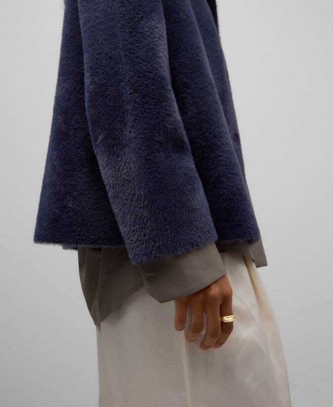 Adolfo Dominguez Chaqueta Punto Efecto Pelo Mujer