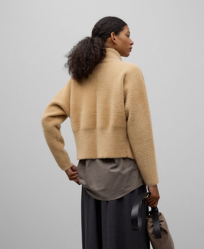 Adolfo Dominguez Chaqueta Punto Efecto Pelo Mujer