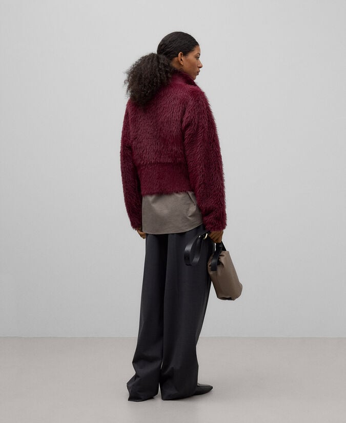 Adolfo Dominguez Chaqueta Punto Efecto Pelo Mujer