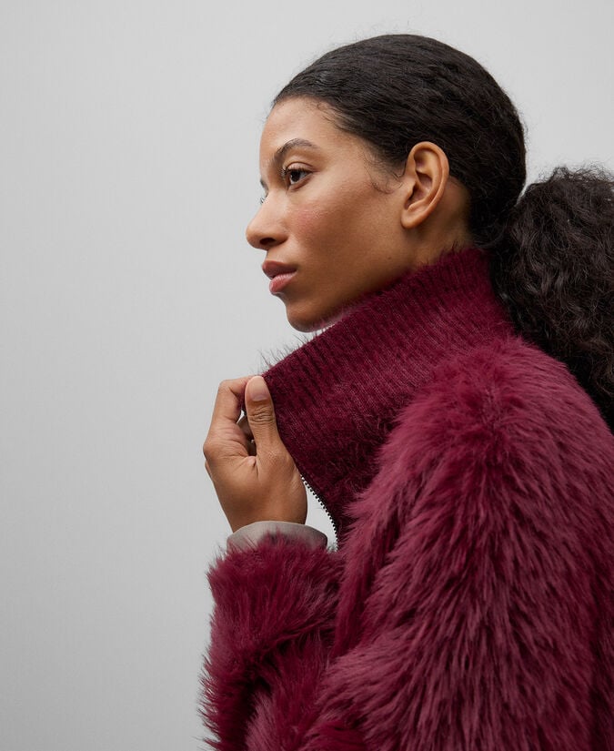 Adolfo Dominguez Chaqueta Punto Efecto Pelo Mujer