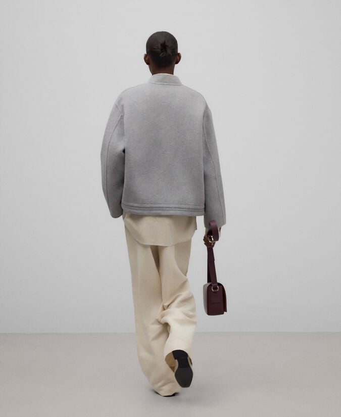 Adolfo Dominguez Chaquetón Gris Marengo Mujer