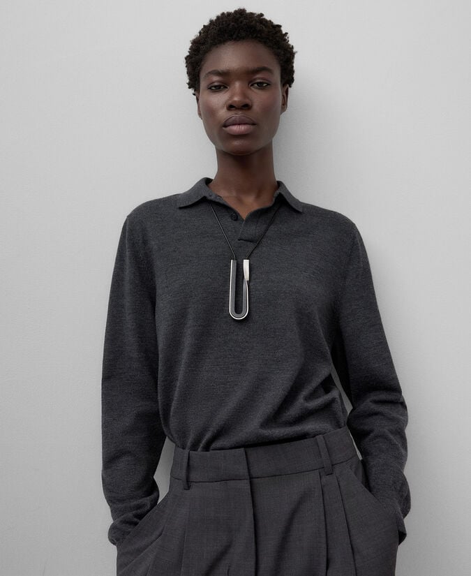 Adolfo Dominguez Collar Pieza Madera Y Metal Mujer