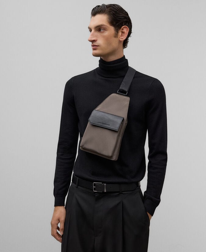 Adolfo Dominguez Crossbody Bicolor Solapa Hombre