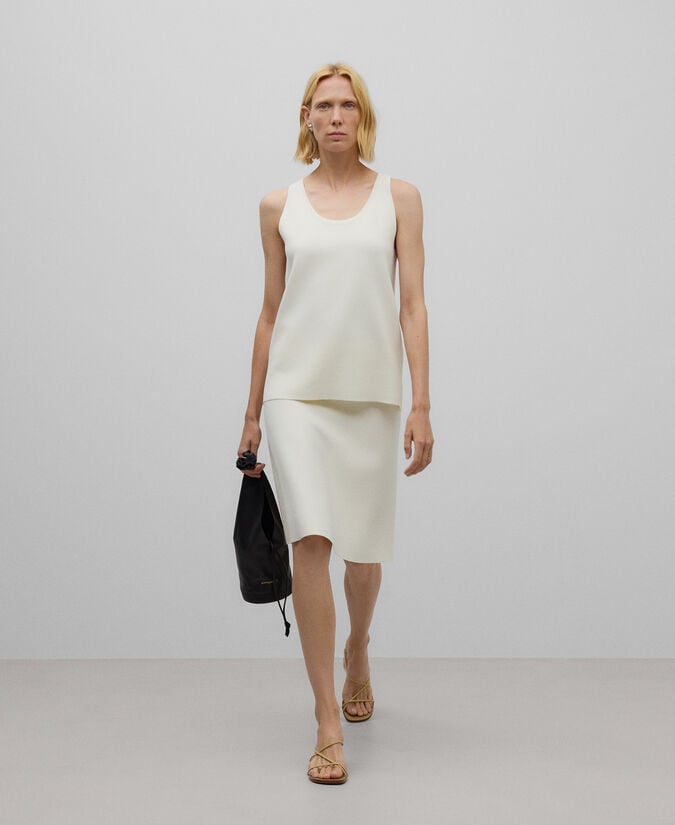 Adolfo dominguez Falda corta evasé crudo mujer