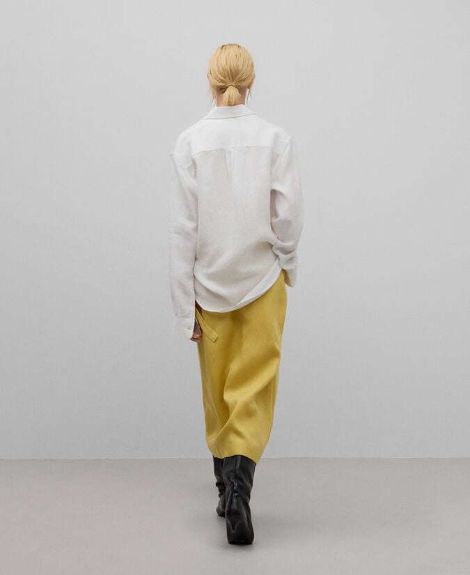 Adolfo Dominguez Falda Pareo Amarilla Mujer