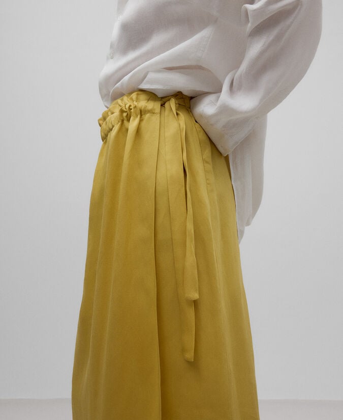 Adolfo Dominguez Falda Pareo Amarilla Mujer