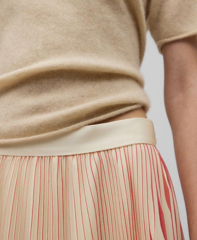 Adolfo Dominguez Falda Plisada Crudo Mujer