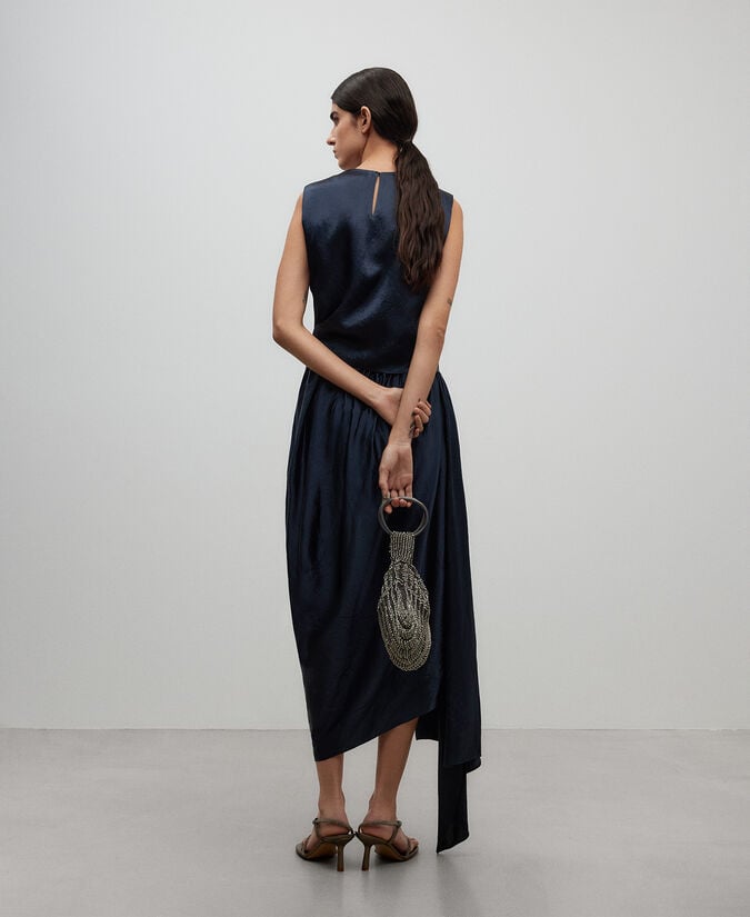 Adolfo Dominguez Falda Tubo Fruncida Mujer