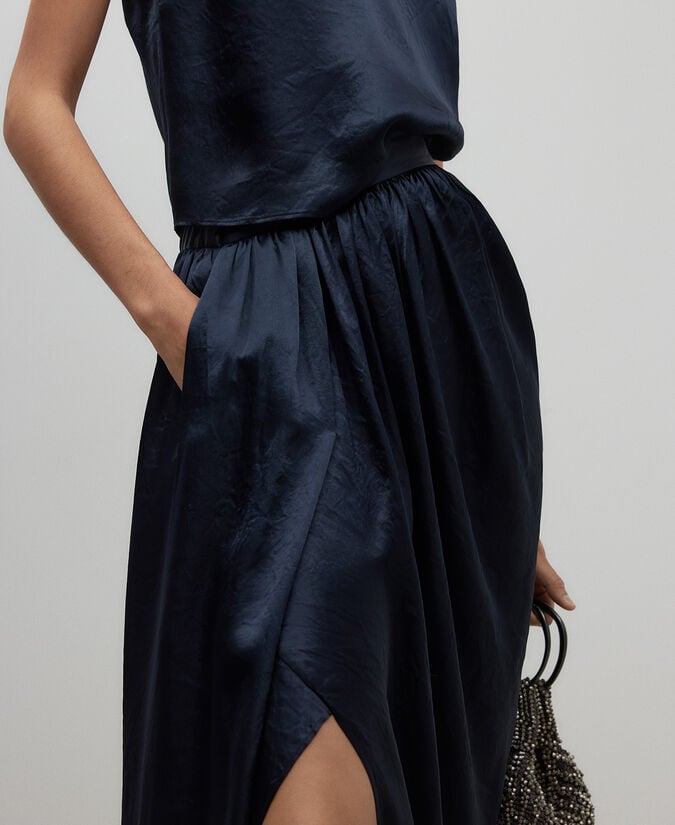 Adolfo Dominguez Falda Tubo Fruncida Mujer