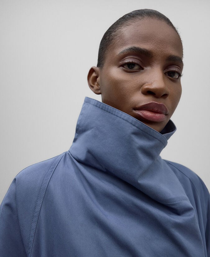 Adolfo Dominguez Gabardina Algodón Azul Mujer