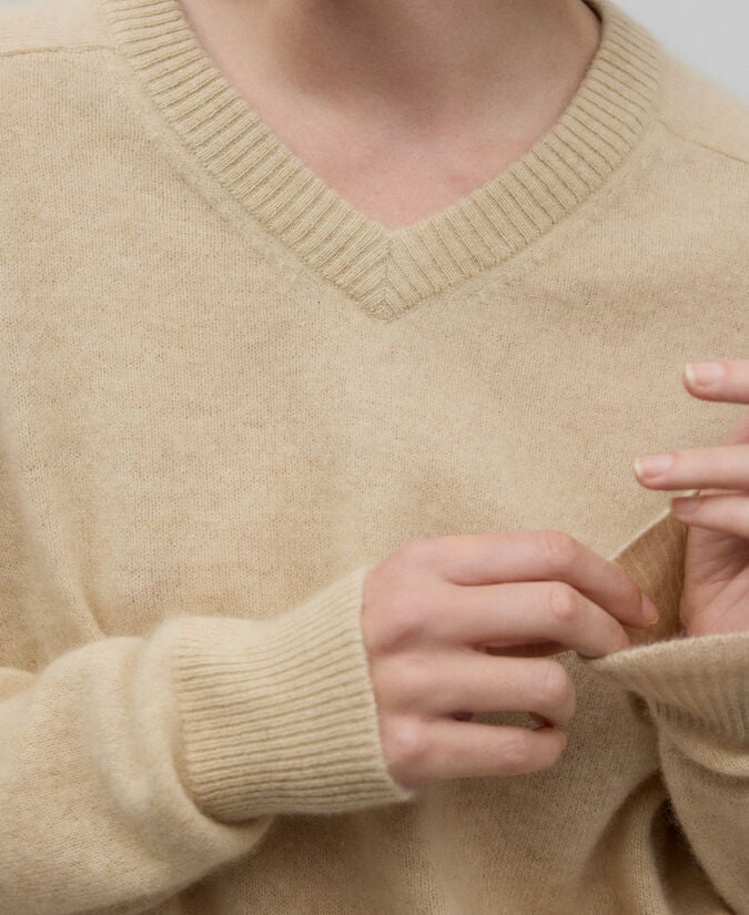 Adolfo Dominguez Jersey Cuello Pico Cashmere Mujer