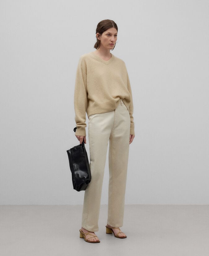 Adolfo dominguez Jersey cuello pico cashmere mujer