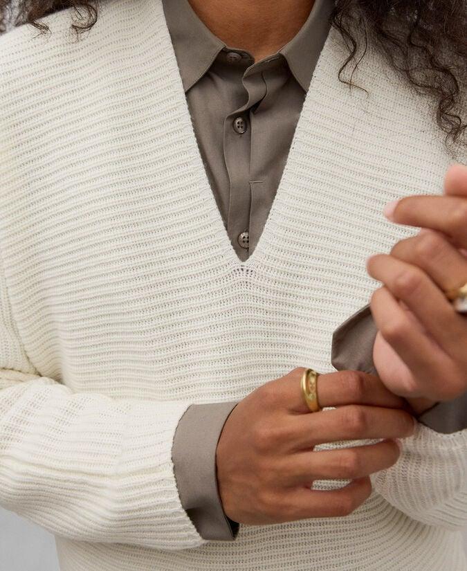 Adolfo Dominguez Jersey Cuello Pico Punto Mujer