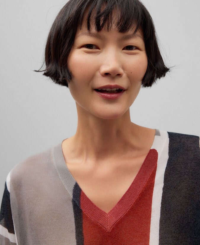 Adolfo Dominguez Jersey Estampado Punto Fino Mujer