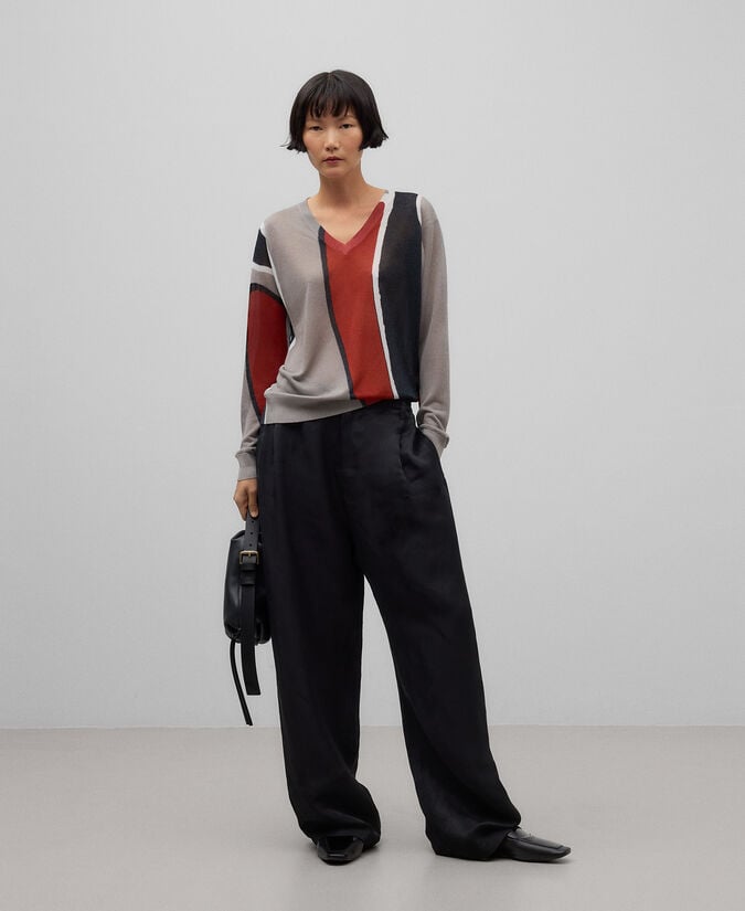 Adolfo dominguez Jersey estampado punto fino mujer