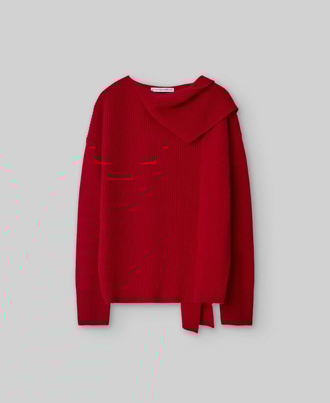 Adolfo Dominguez Jersey Punto Con Bufanda Mujer