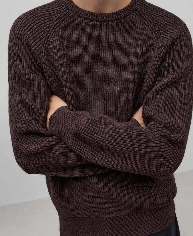 Adolfo Dominguez Jersey Punto Inglés Marrón Hombre