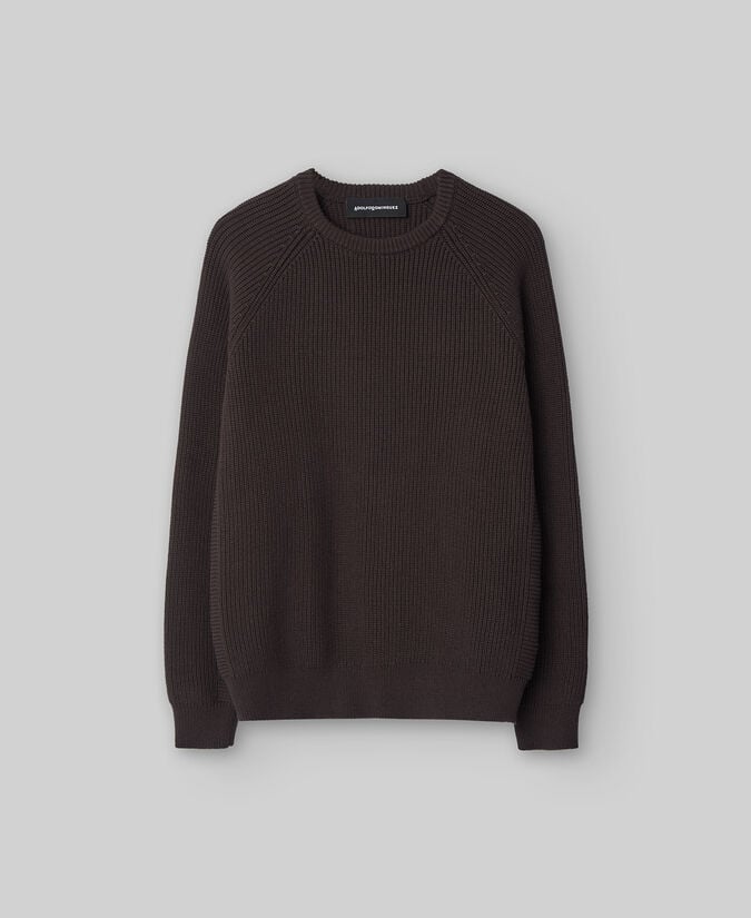 Adolfo Dominguez Jersey Punto Inglés Marrón Hombre