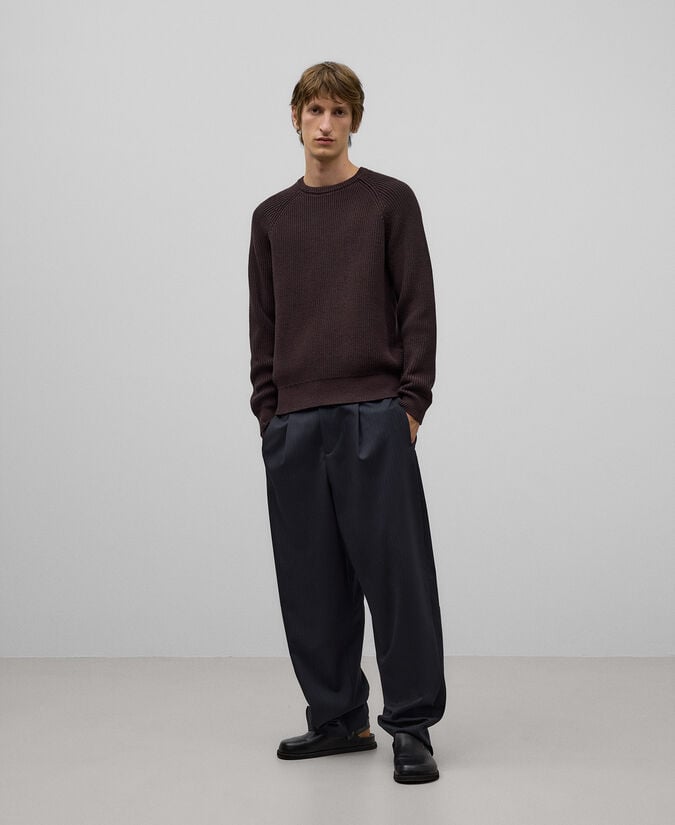 Adolfo dominguez Jersey punto inglés marrón hombre