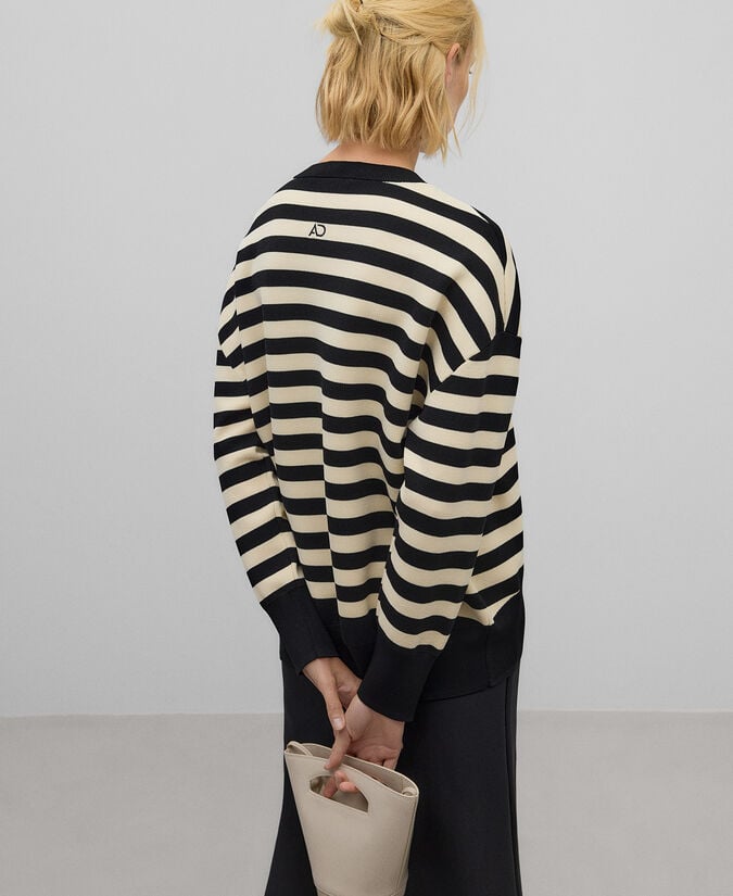 Adolfo Dominguez Jersey Punto Piqué Rayas Mujer