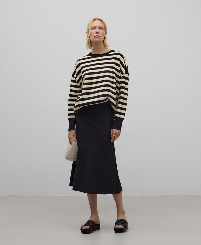 Adolfo dominguez Jersey punto piqué rayas mujer