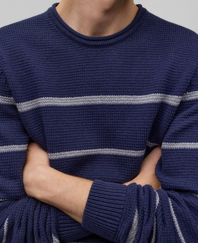 Adolfo Dominguez Jersey Rayas Azul Marino Hombre